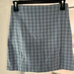 Plaid baby blue small size skirt